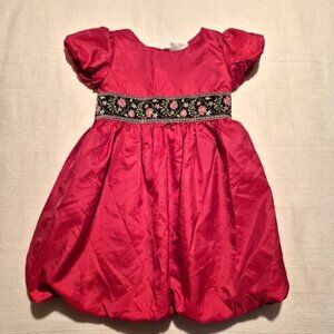 Hanna Andersson girls size 100 or 4 Red silky holiday style dress ribbon waist